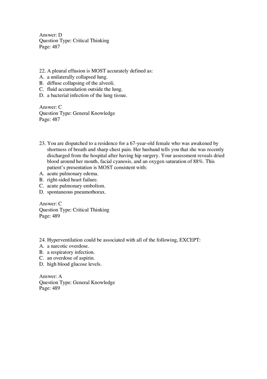 Respiratory Emergencies Answers - Page 9