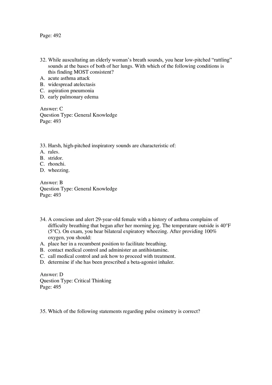 Respiratory Emergencies Answers - Page 12