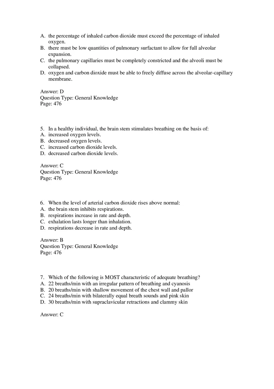 Respiratory Emergencies Answers - Page 2