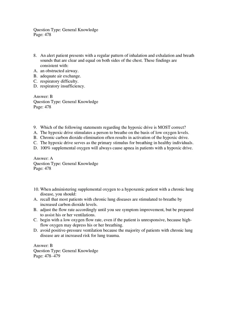 Respiratory Emergencies Answers - Page 5