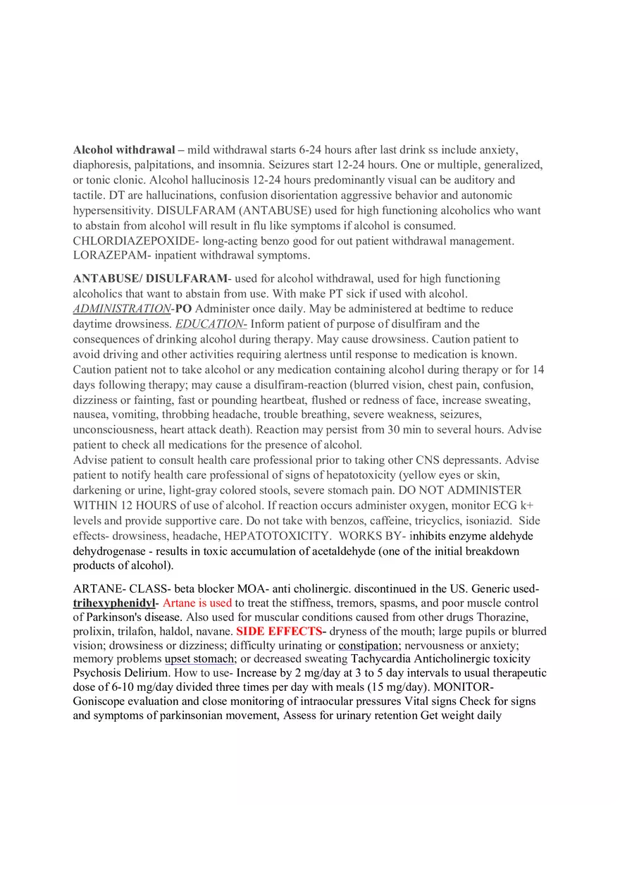 Alcohol Withdrawal Relief - Page 1
