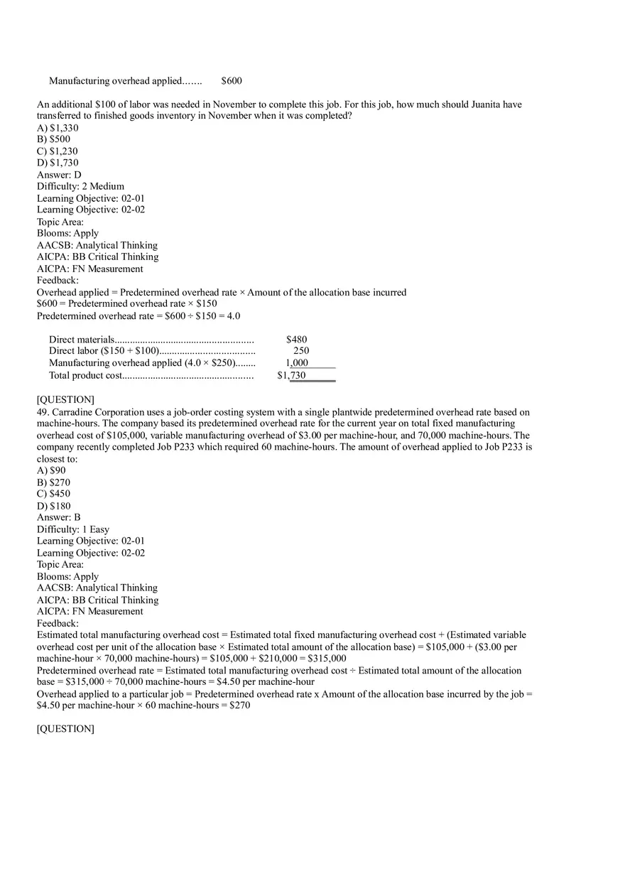 Ch2, Job-Order Costing Calculating Unit Product Costs Part 2 - Page 8