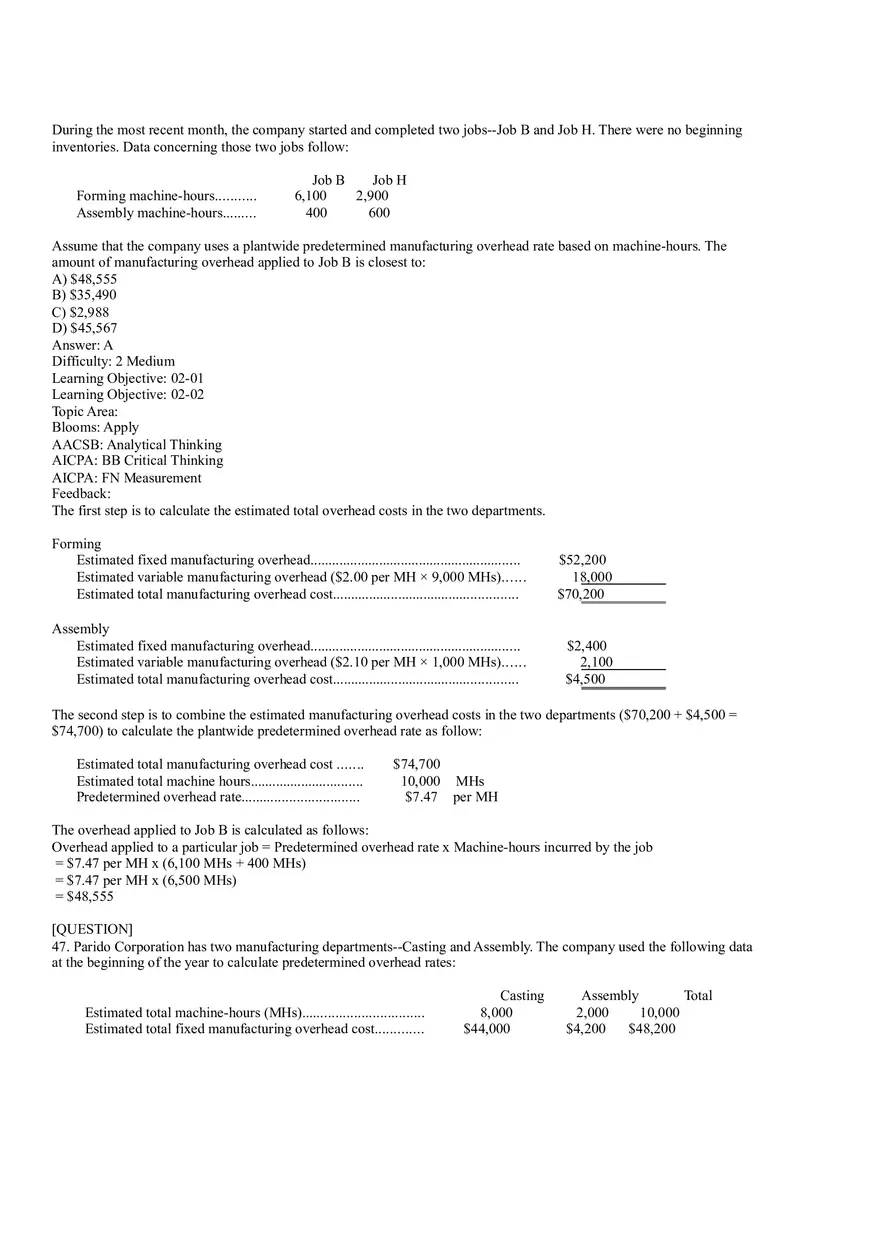 Ch2, Job-Order Costing Calculating Unit Product Costs Part 2 - Page 6