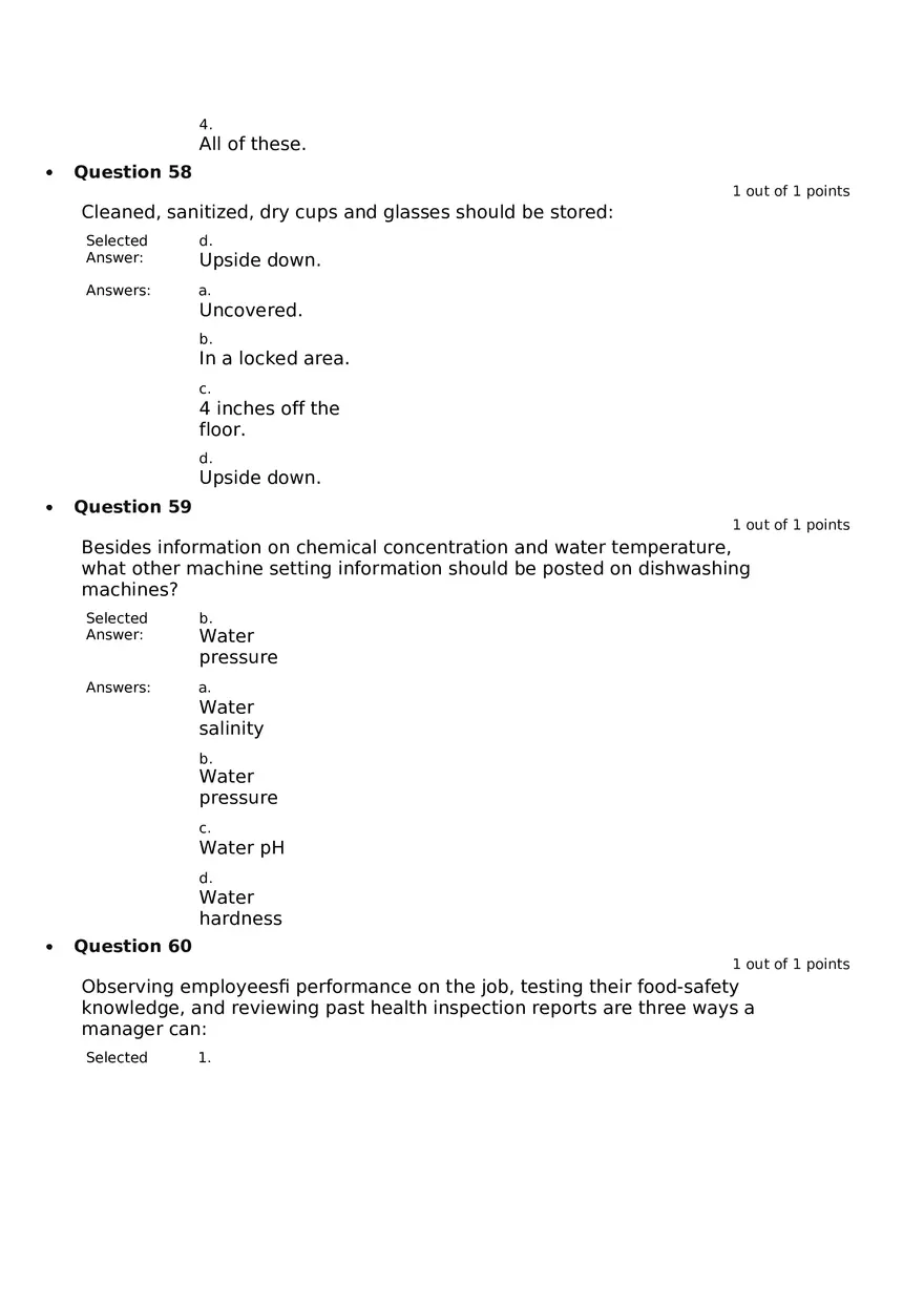 Servsafe Practice Exam Part 10 - Page 8