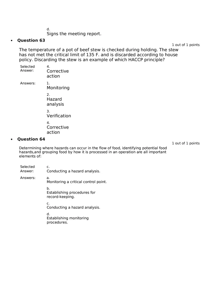 Servsafe Practice Exam Part 10 - Page 10