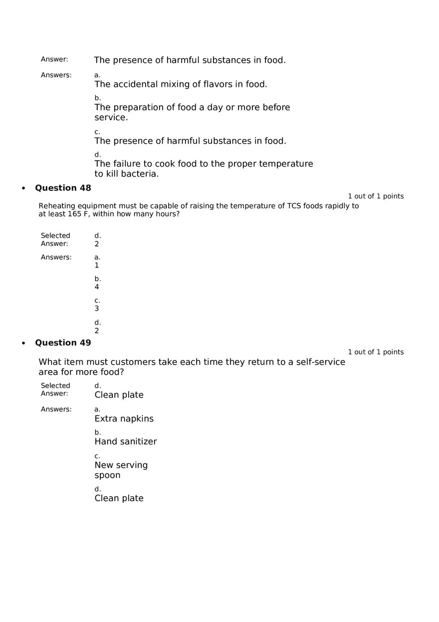 Servsafe Practice Exam Part 10 - Page 4