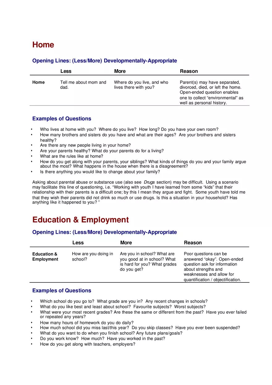 A Pyschosocial Interview For Adolescents - Page 3