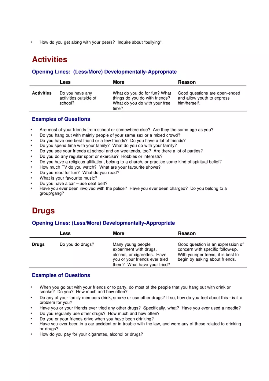 A Pyschosocial Interview For Adolescents - Page 4