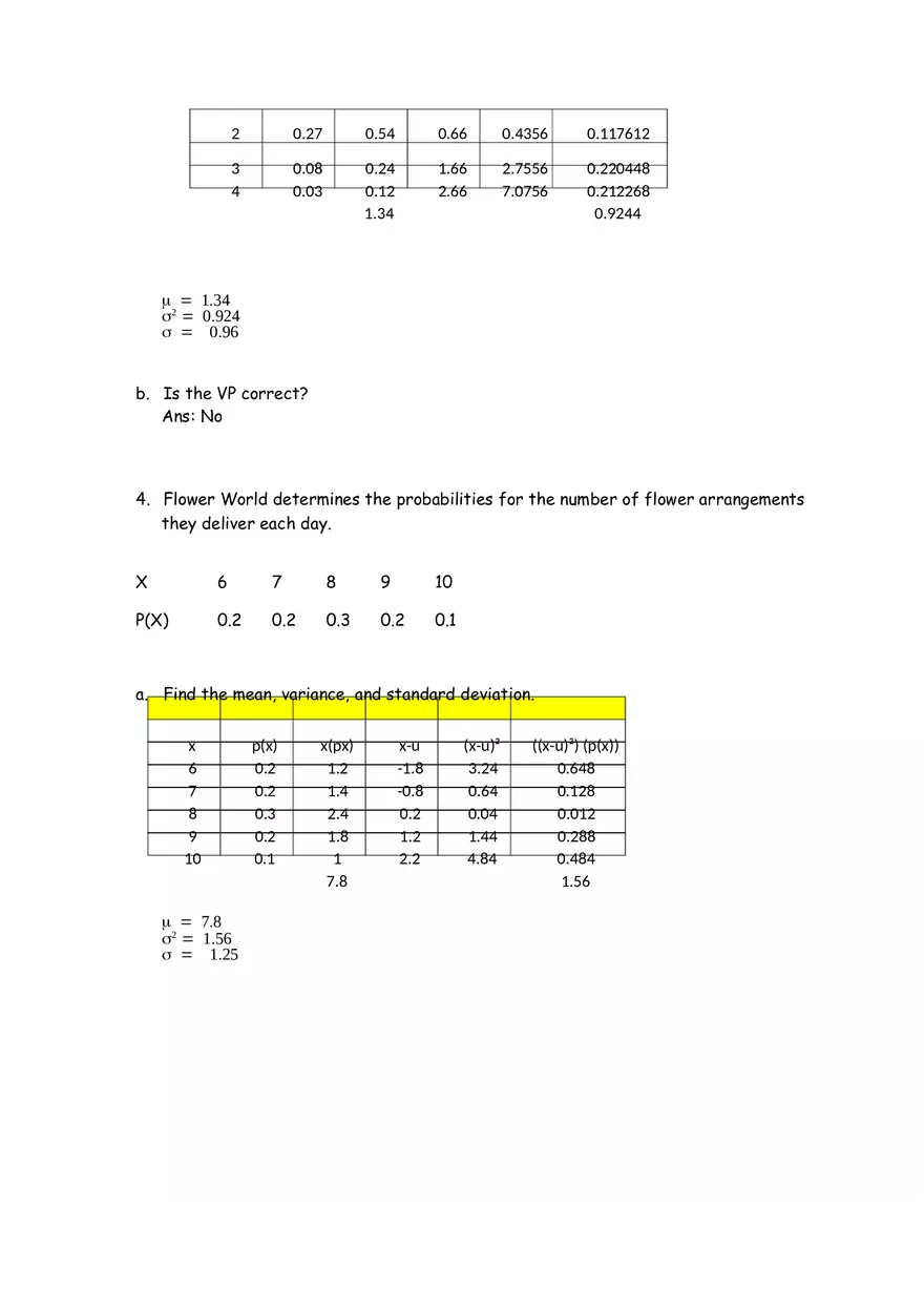 Discrete Probability Distributions Worksheet - Page 6