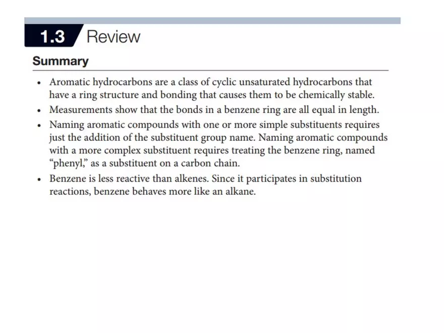 Section 1.3: Aromatic Hydrocarbons - Page 10