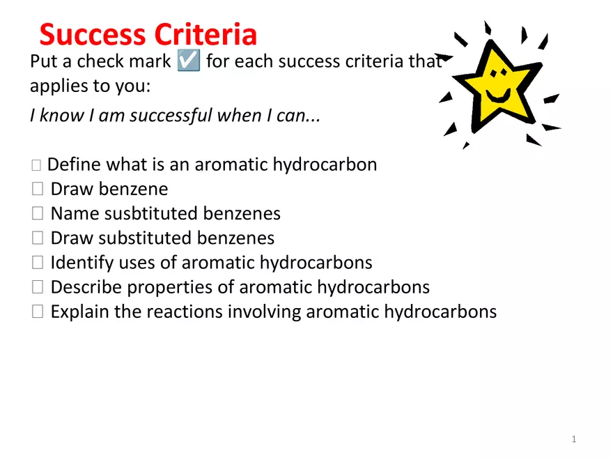 Section 1.3: Aromatic Hydrocarbons - Page 1
