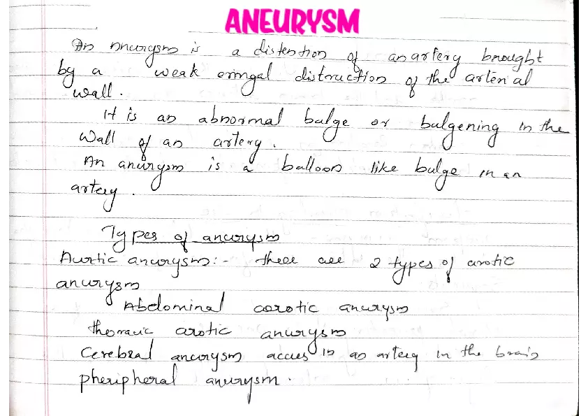 Aneurysm Lecture Note - Page 1