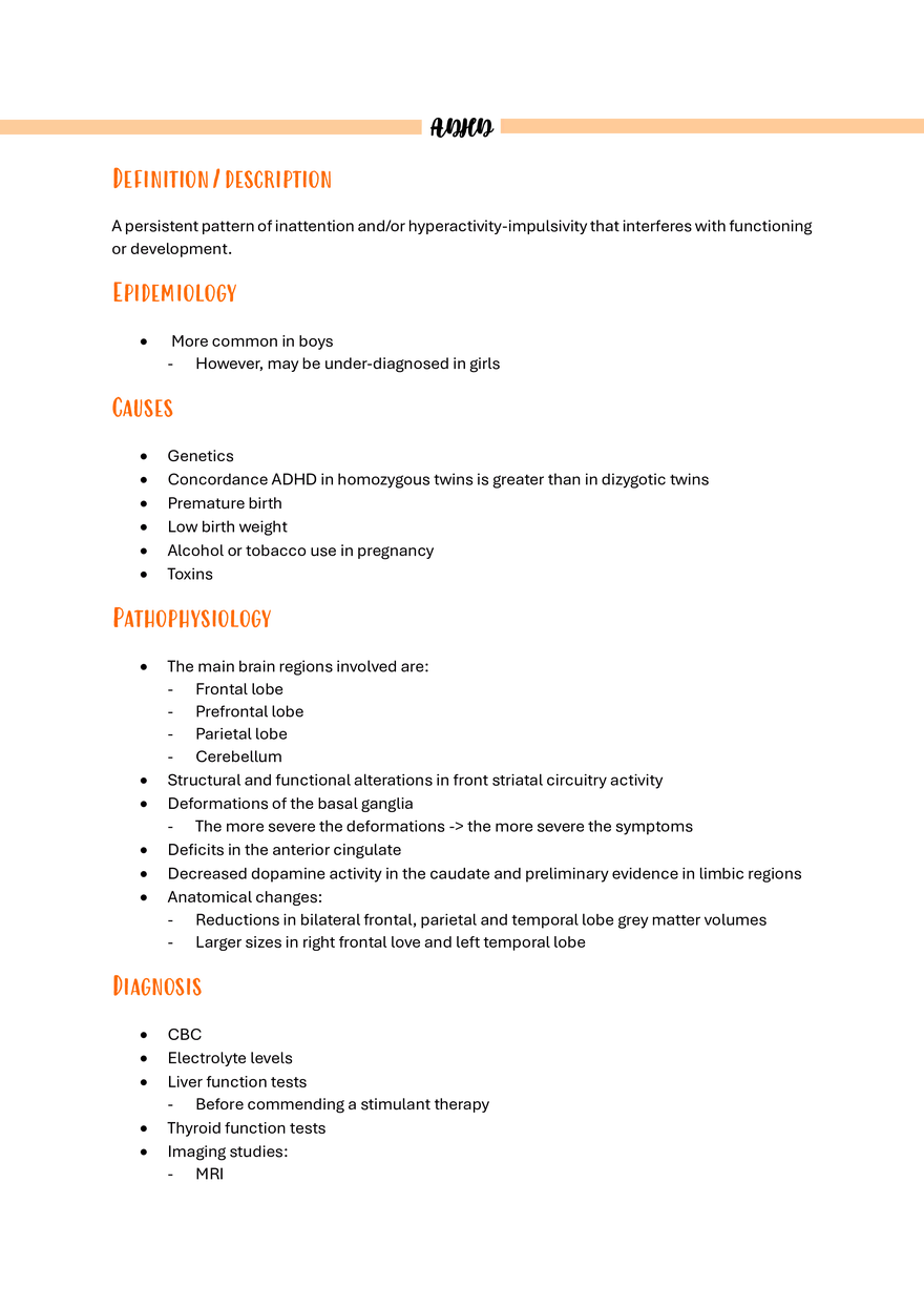 Attention Deficit/Hyperactivity Disorder - Page 1