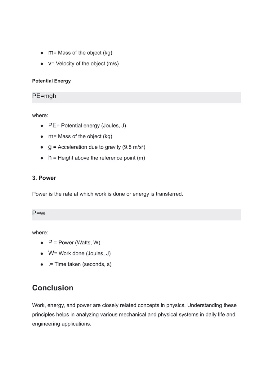 Work, Energy, and Power - Page 2