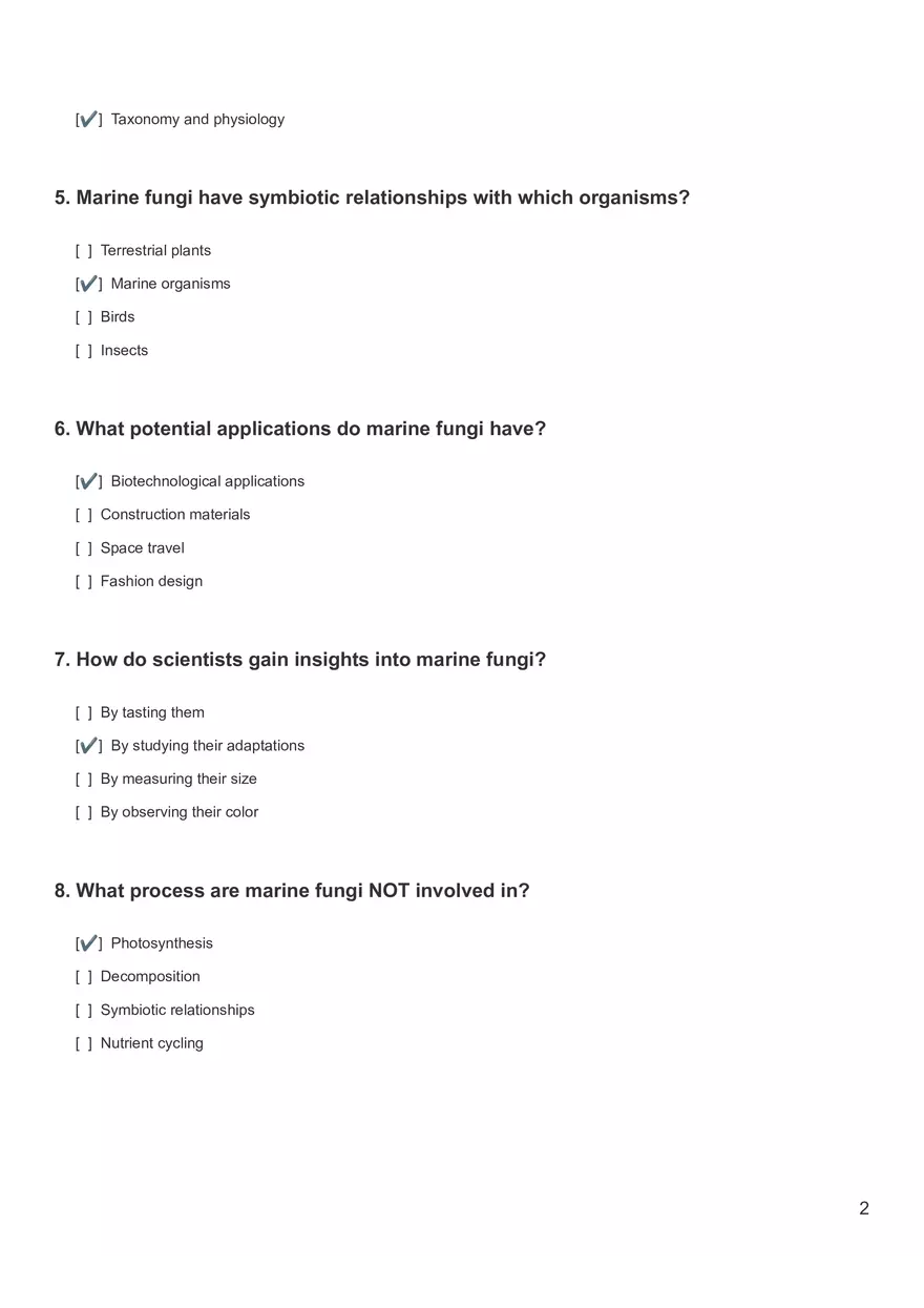 Quiz - Marine Fungi - Page 2