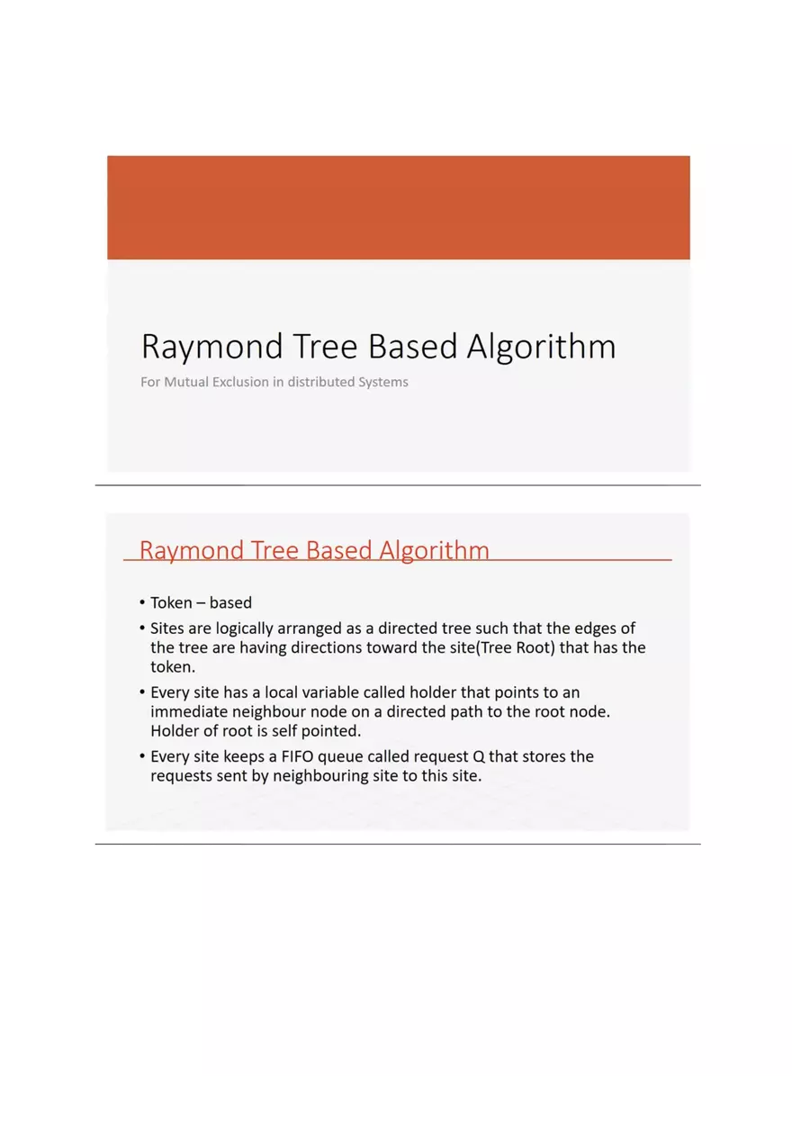 Raymond Tree Based Algorithm For Mutual Exclusion in distributed Systems - Page 1