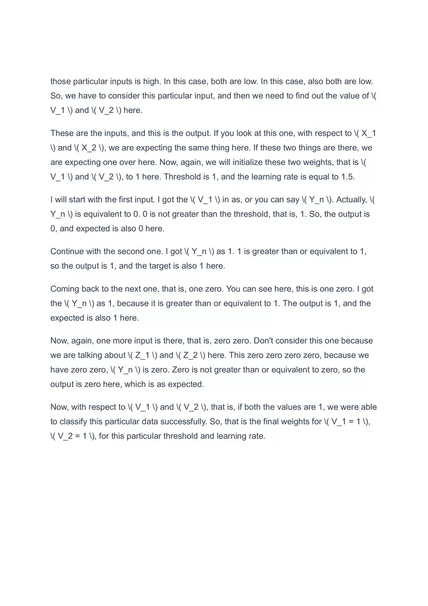 Perceptron Rule for XOR Gate Solved Example - Page 11