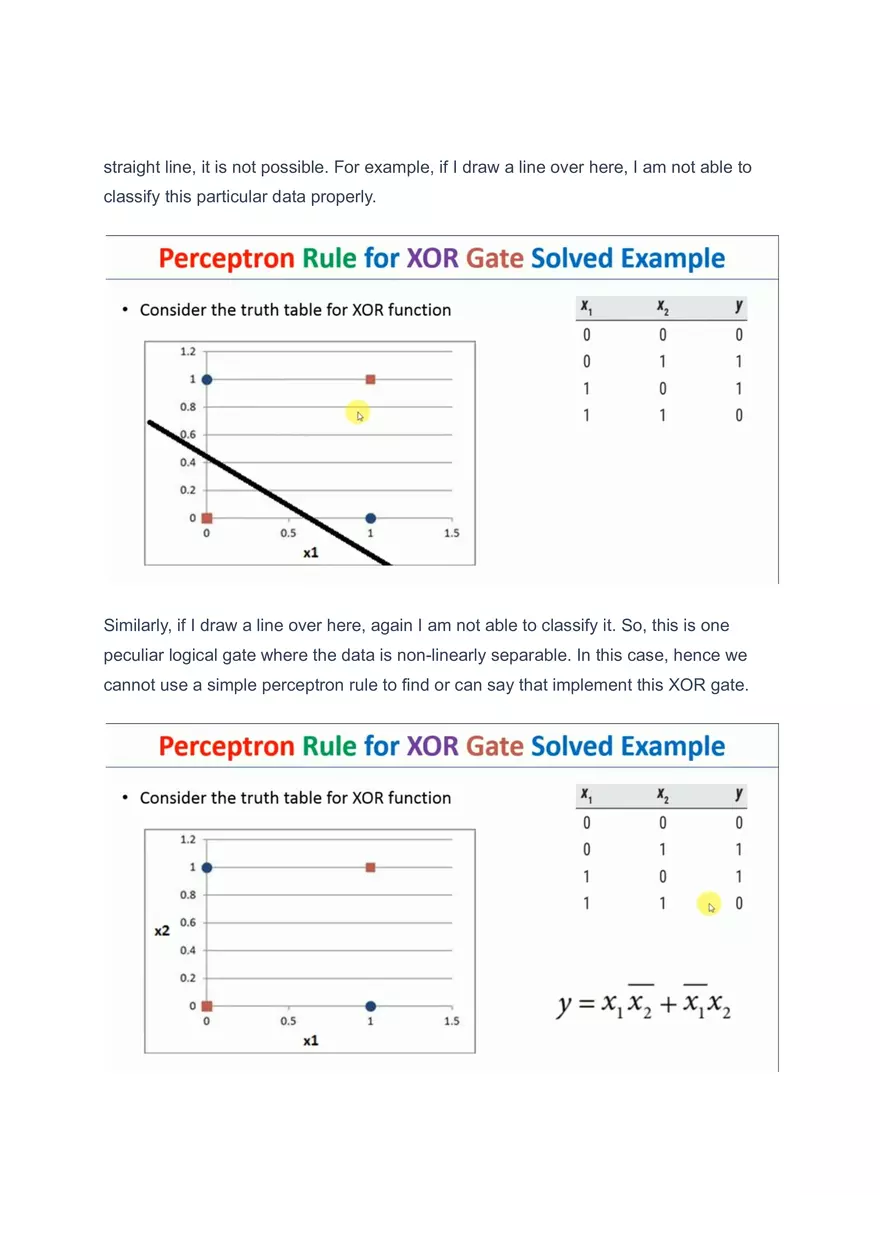 Perceptron Rule for XOR Gate Solved Example - Page 2