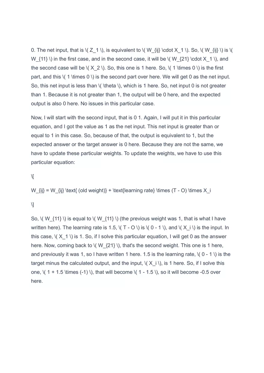 Perceptron Rule for XOR Gate Solved Example - Page 6