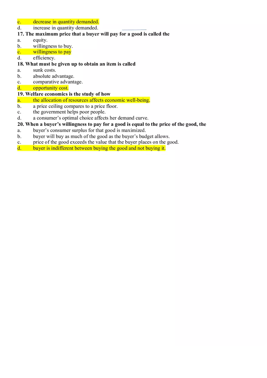 Microeconomics Answer Key - Page 13