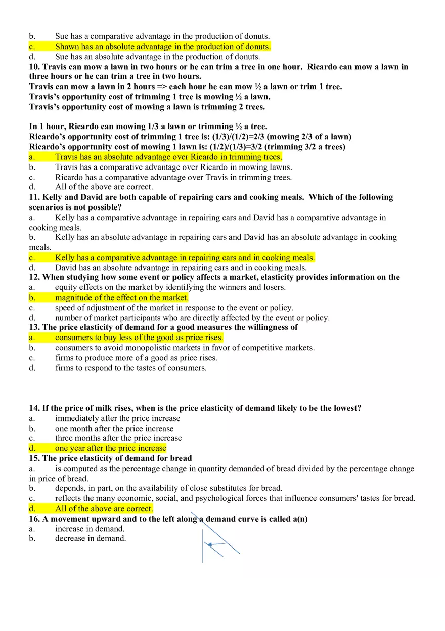 Microeconomics Answer Key - Page 2