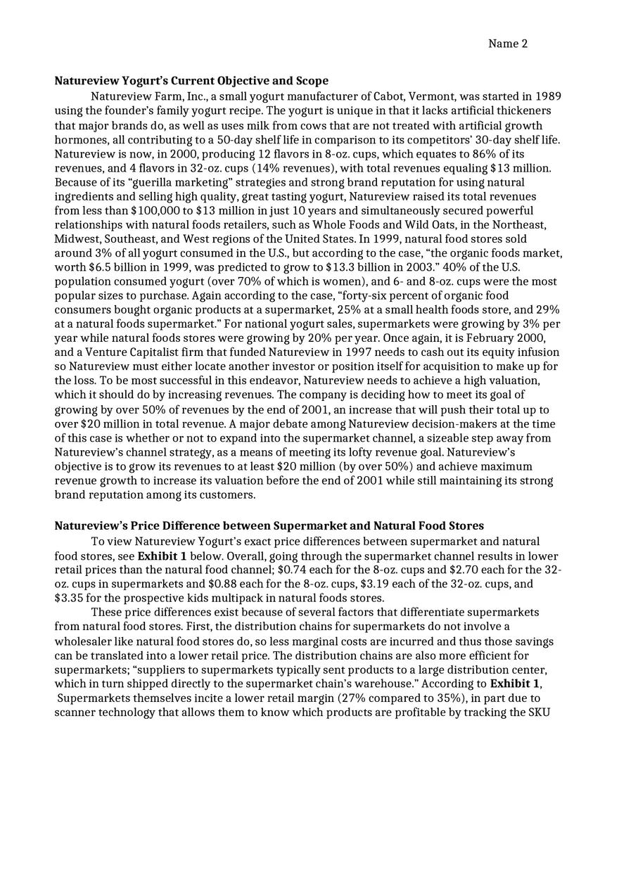 Natureview Case Analysis - Page 2