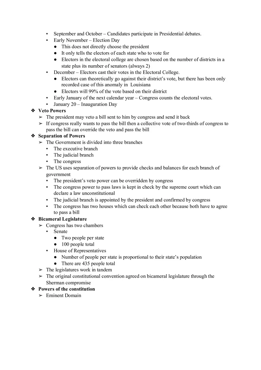 US Constitution Study Guide - Page 8