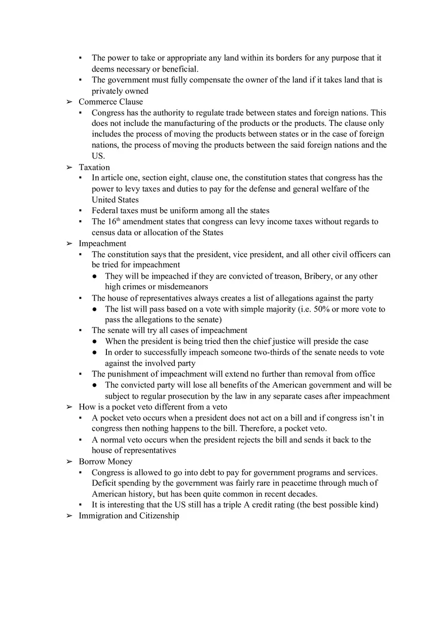 US Constitution Study Guide - Page 9
