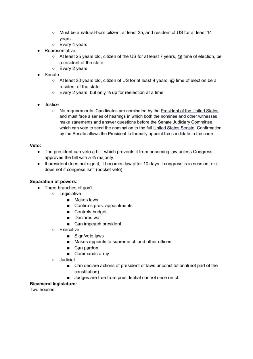 US Constitution Study Guide - Page 2