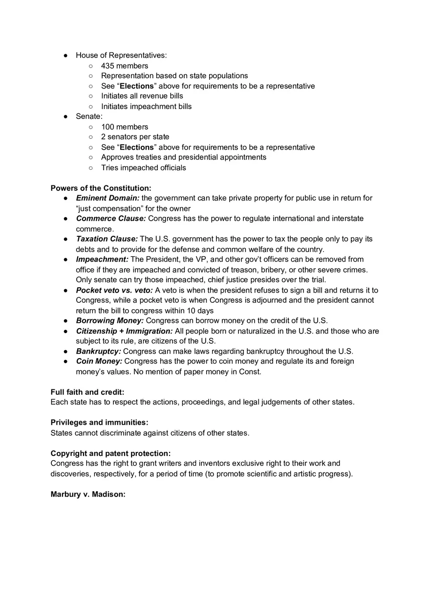 US Constitution Study Guide - Page 4