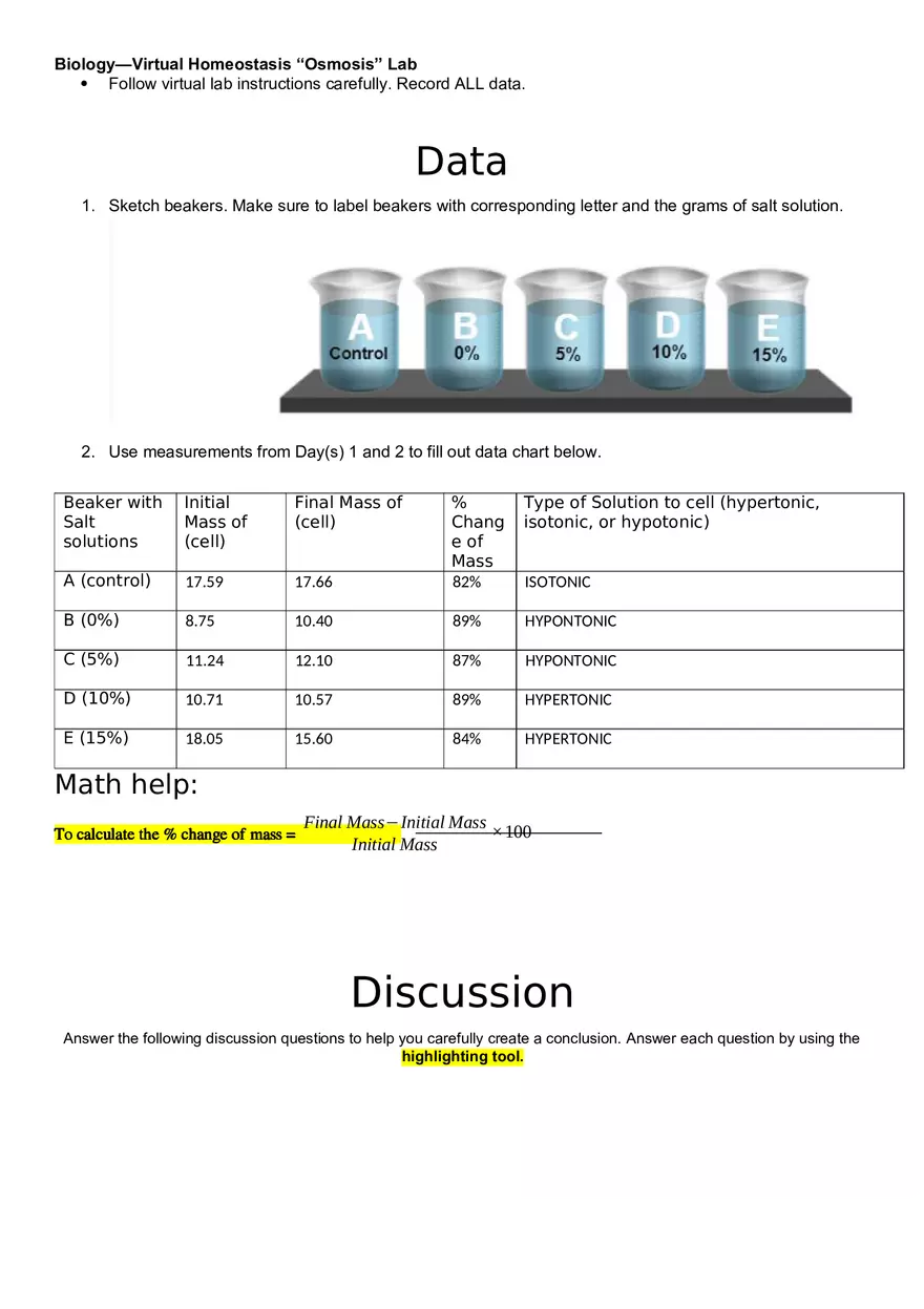 Virtual Osmosis Lab - Page 2