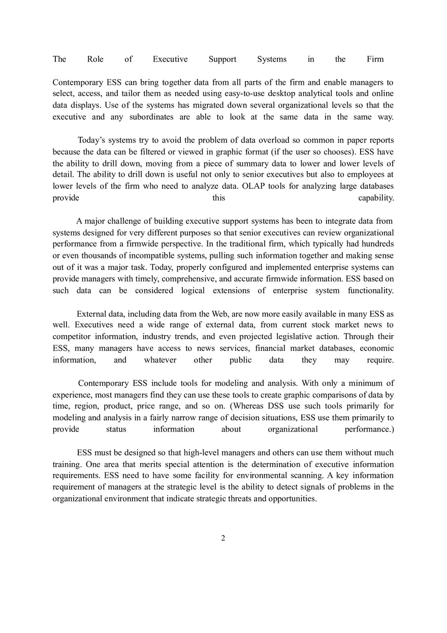 Executive Support Systems (ESS) - Page 2
