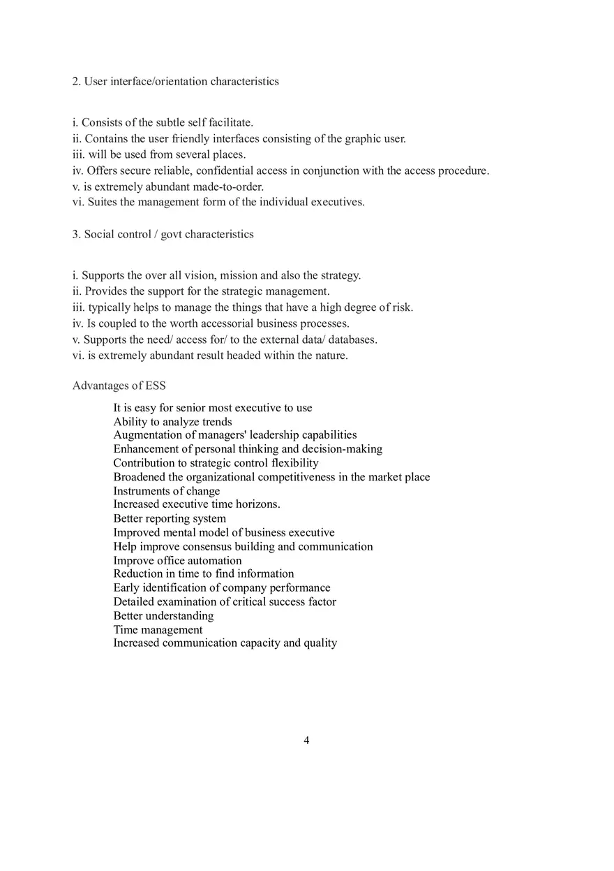 Executive Support Systems (ESS) - Page 4
