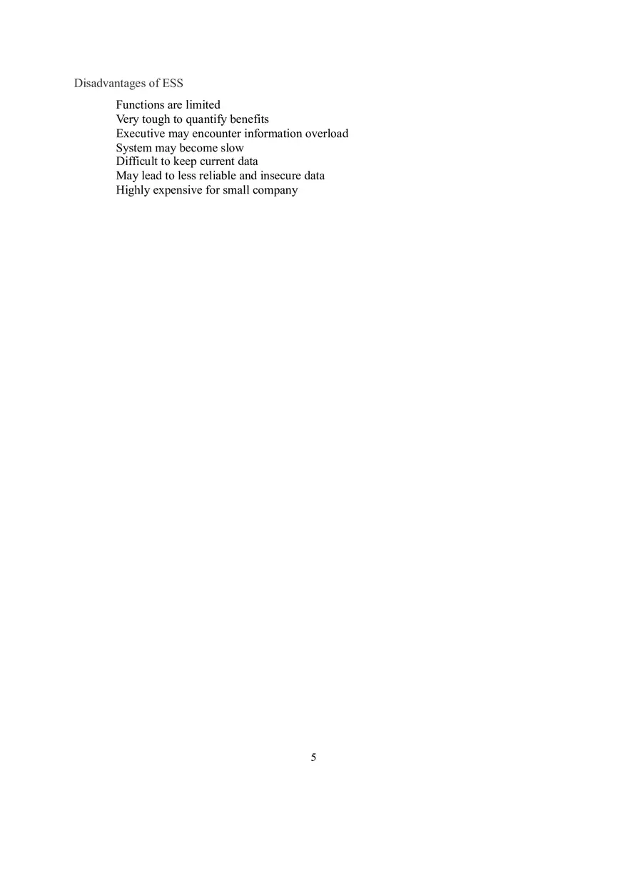 Executive Support Systems (ESS) - Page 5