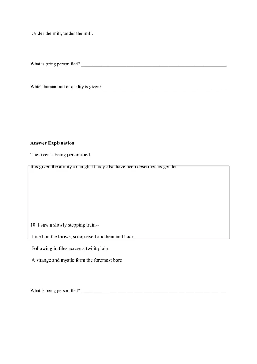 Personification Worksheet 7 - Page 8