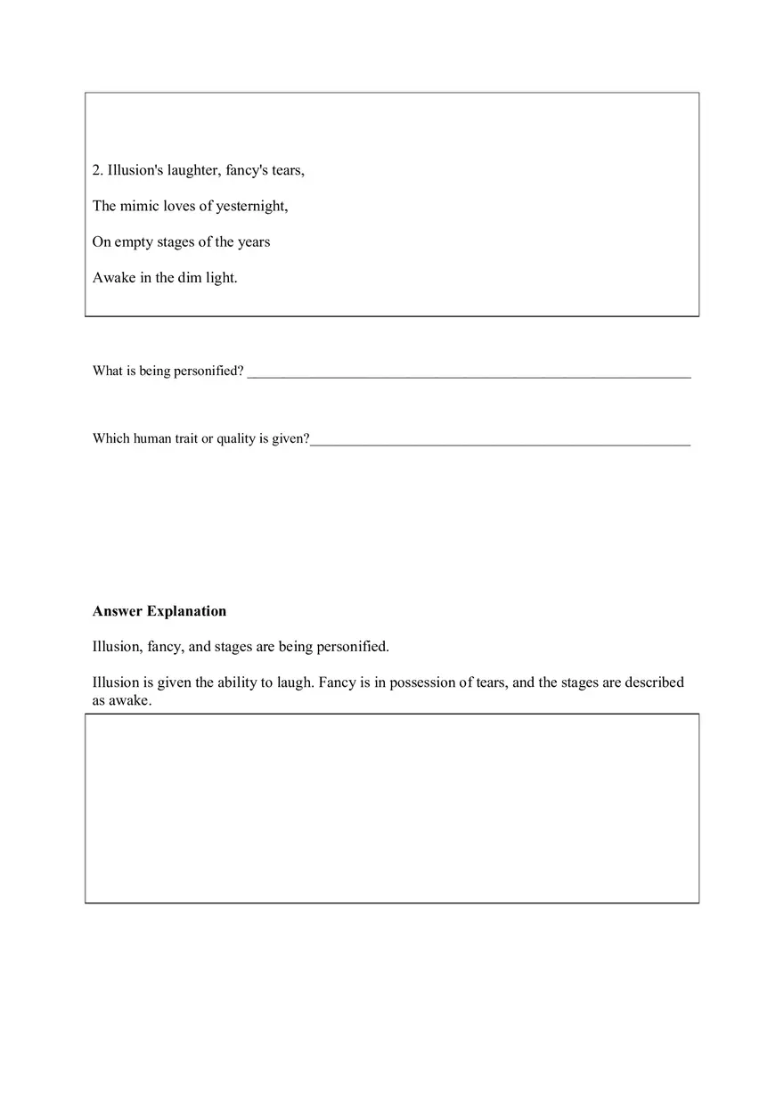 Personification Worksheet 7 - Page 2