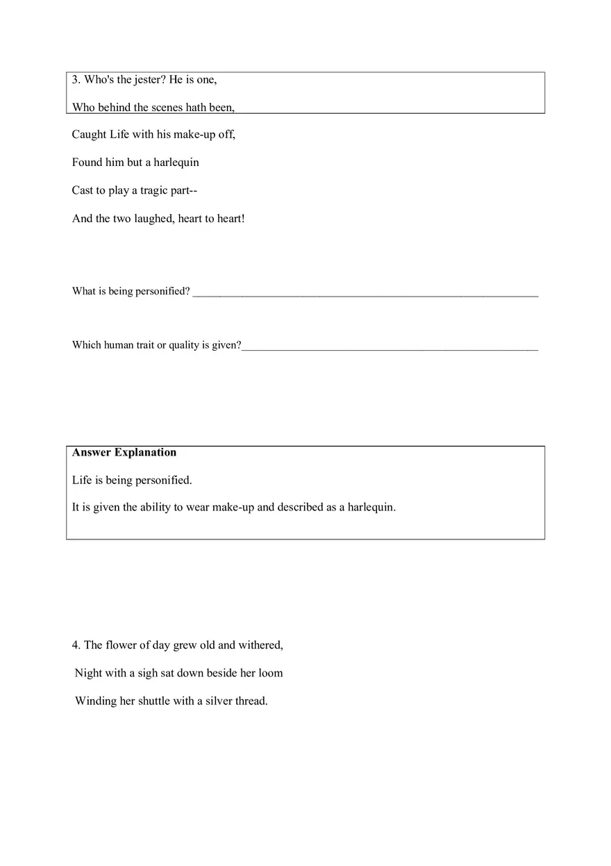 Personification Worksheet 7 - Page 3