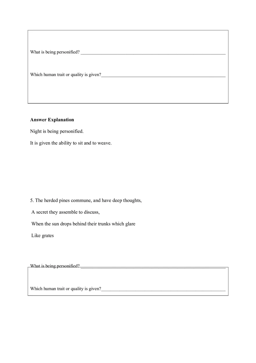 Personification Worksheet 7 - Page 4