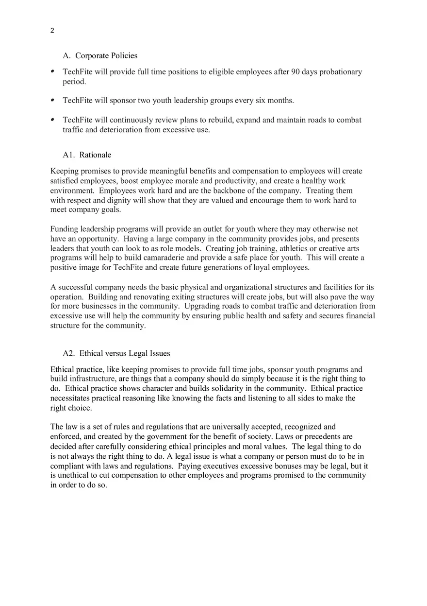 Organizational Ethics and Corporate Social Responsibility - Page 2