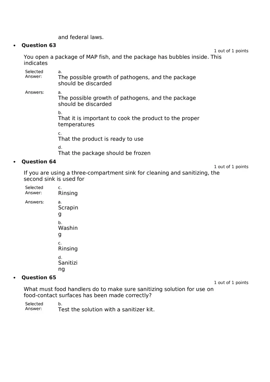 Servsafe Practice Exam Part 14 - Page 2