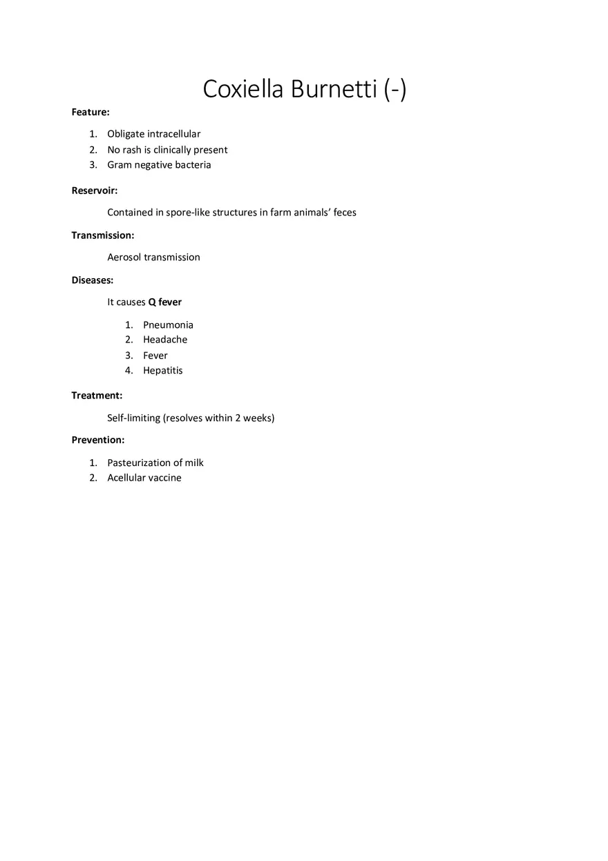Coxiella Burnetti (-) - Page 1