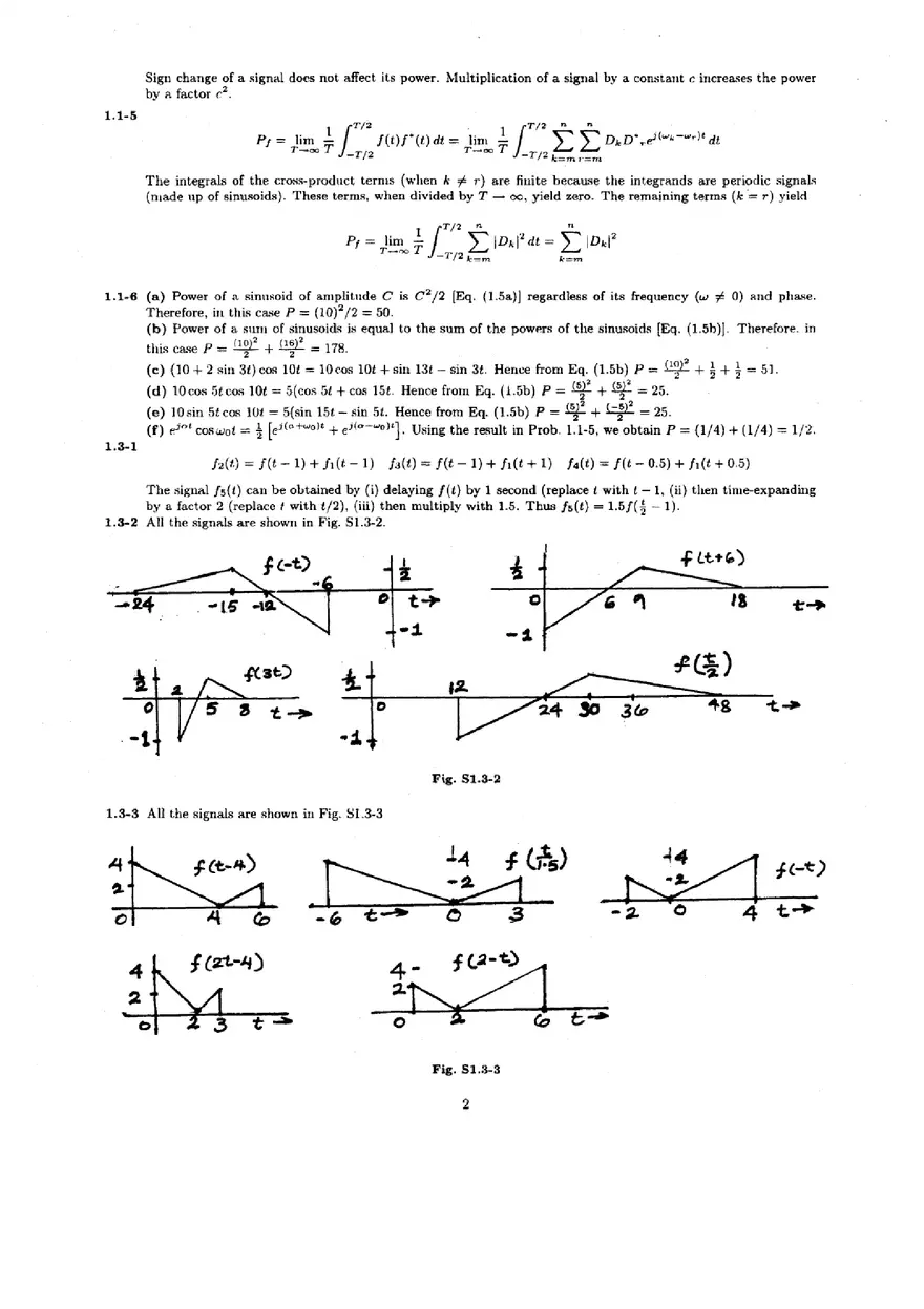 Signal Processing and Linear Systems Solution Ch.1 - Page 2