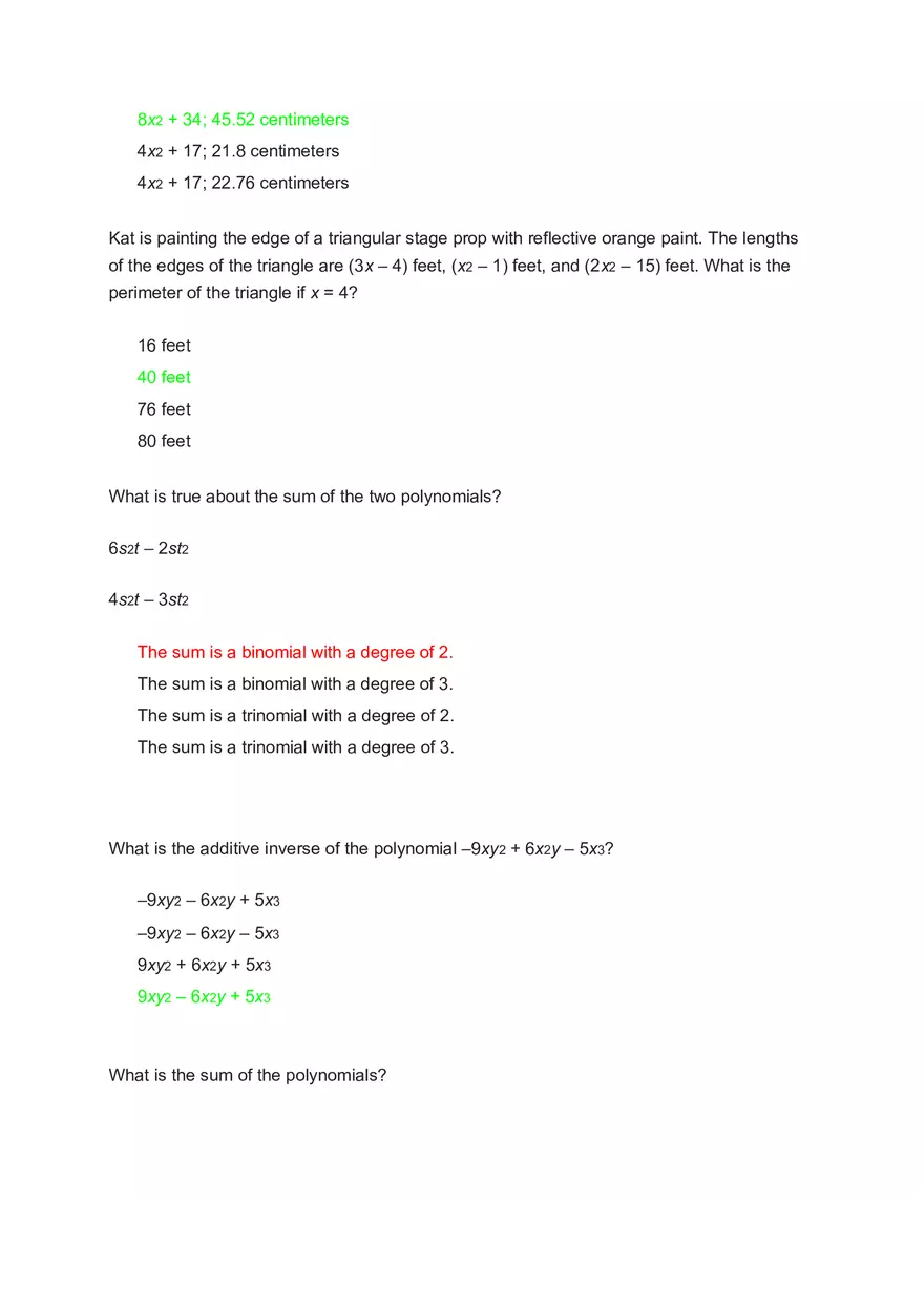 What is the Difference of the Polynomials - Page 3