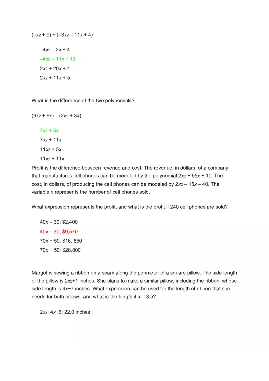 What is the Difference of the Polynomials - Page 4