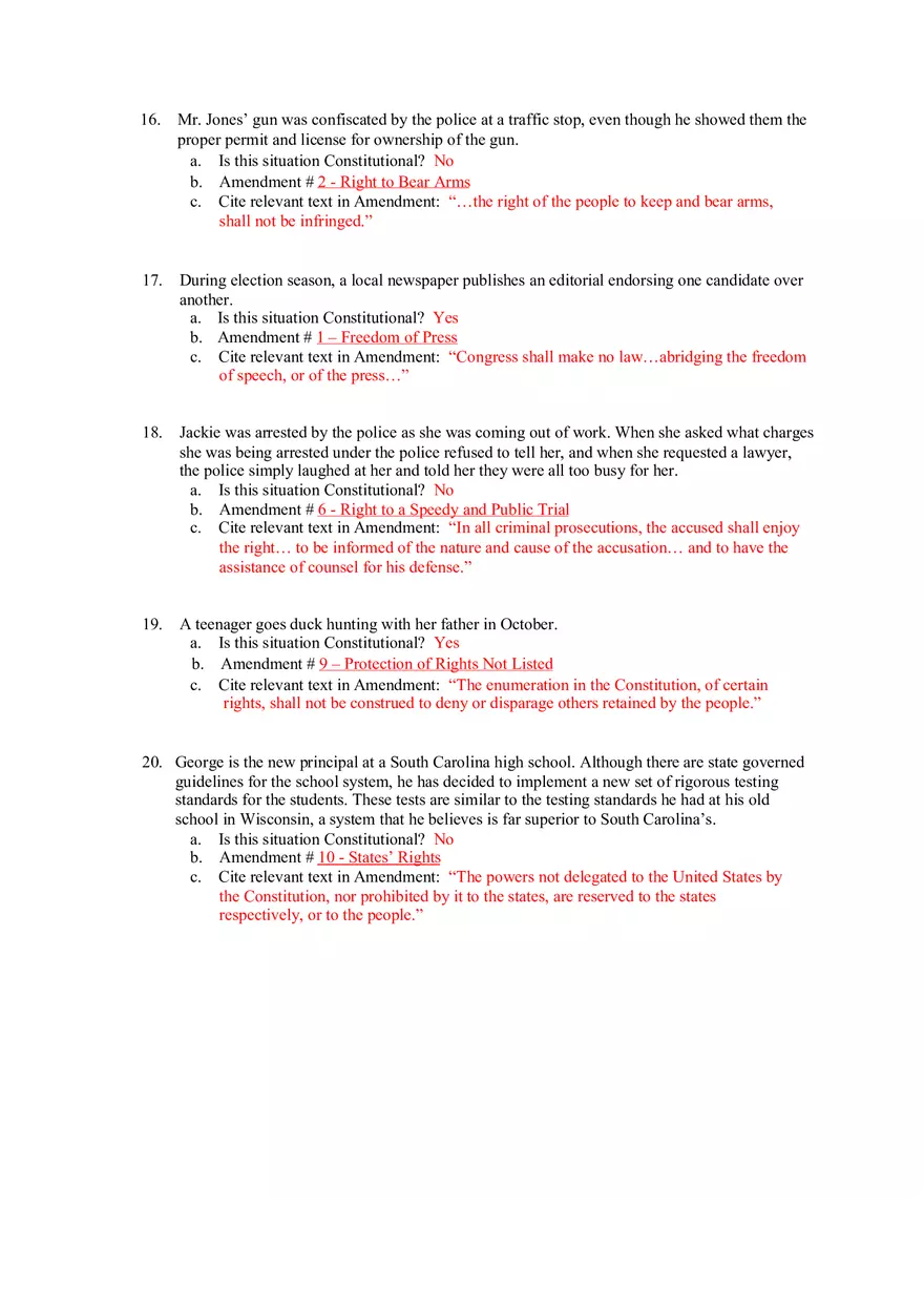 Bill of Rights Scavenger Hunt - Page 4