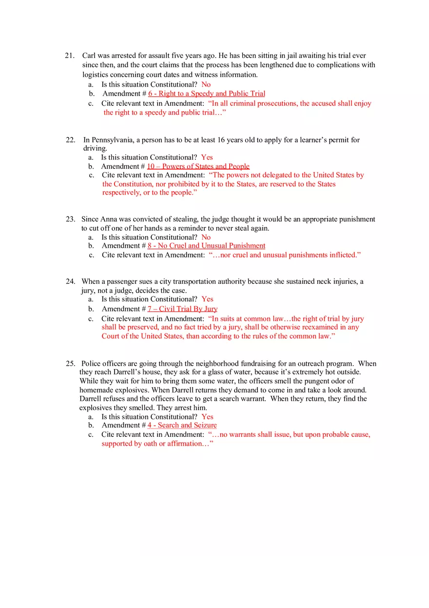 Bill of Rights Scavenger Hunt - Page 5
