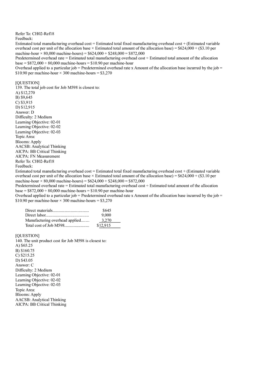 Ch2, Job-Order Costing Calculating Unit Product Costs Part 8 - Page 7
