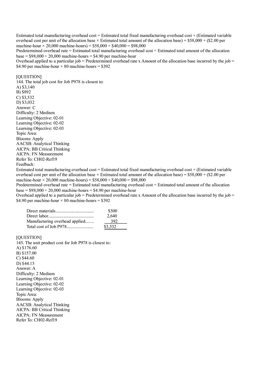 Ch2, Job-Order Costing Calculating Unit Product Costs Part 8 - Page 10
