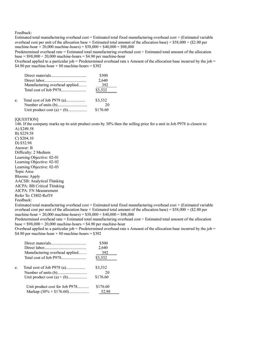 Ch2, Job-Order Costing Calculating Unit Product Costs Part 8 - Page 11
