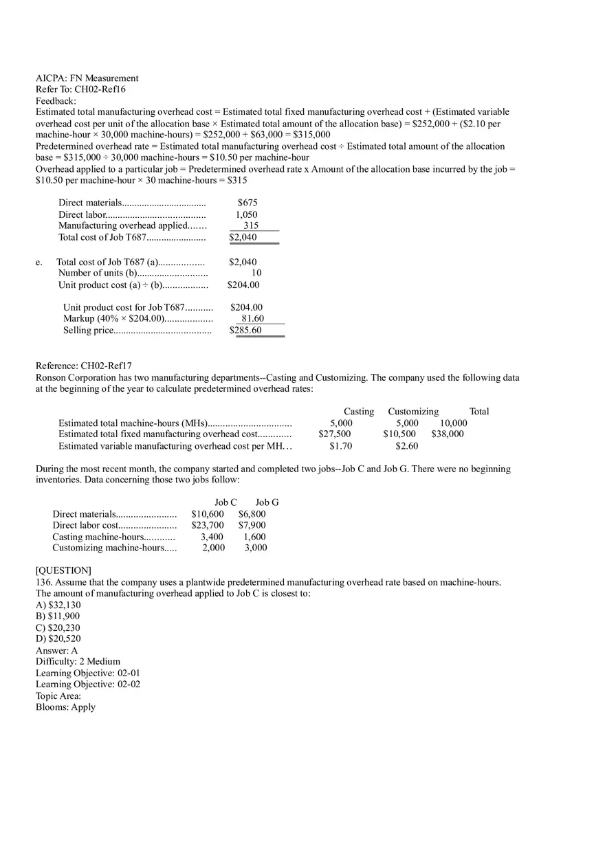 Ch2, Job-Order Costing Calculating Unit Product Costs Part 8 - Page 4